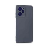 Poco X5 Pro 5G Uyumlu Fuchsia Nano İçi Kadife Silikon Telefon Kılıfı Gri