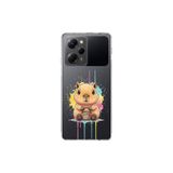 Poco X5 Pro ile Uyumlu Splash Kapibara Tasarımlı Şeffaf Silikon Kılıf