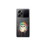 Poco X5 Pro ile Uyumlu Splash Kirpi Tasarımlı Slimfit Şeffaf Silikon Kılıf