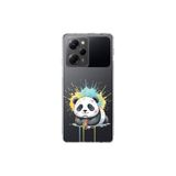 Poco X5 Pro ile Uyumlu Splash Panda Tasarımlı Şeffaf Silikon Kılıf