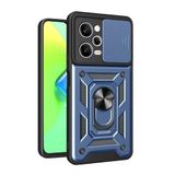 Poco X5 Pro Uyumlu Tank Kılıf Yüzüklü Standlı Extra Darbe Koruma Zırhlı Outdoor Kapak Lacivert
