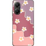 POCO X7 PRO Uyumlu Gül Kurusu ve Lila Tonlu Dalgalı Papatya Baskılı Silikon Kılıf