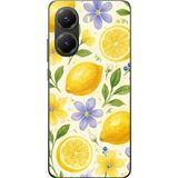 POCO X7 PRO Uyumlu Sulu Boya Limon ve Çiçek Desenli Baskılı Silikon Kılıf
