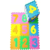 Podium Giyim Eğlenceli Numaralar 10 Parça Eğitici Bebek Puzzle Oyun Matı Yer Karosu - 32 x 32 cm - Renkli