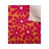 podyum baskı maximalist decor tarzında TURUNCU VE PEMBE ÇİÇEKLİ DÖŞEMELİK KUMAŞ ( KIRLENT DİKİMİ İÇİN) 100X140