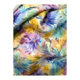 podyum baskı renkli çiçekli DABIL Kumaş Elbiselik , Şalvarlık , Eteklik , Bluz Ve Gömleklik Dökümlü 140X100CM