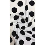 podyum baskı Siyah-Beyaz Puantiyeli Giyim kumaşı viscon ve polyester karışımı KUMAŞ