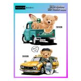 podyum baskı Ütü Ile Yapışan Tekstil Dtf Baskı Tişört Baskısı Ayılı set