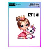podyum baskı Ütü Ile Yapışan Tekstil Dtf Baskı Tişört Baskısı unicorn ve kız baskısı