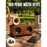 Poebgo Familys Bluetooth Hoparlör Ahşap Klasik Retro Gramofon Bluetooth Müzik Kutusu - Standart