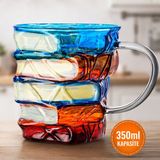 Poebgo Familys Kitap Tasarımlı Kupa Bardak - 350 ml Kapasite - El Çizimi Özel Tasarım - Dayanıklı Cam - Standart