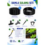 POELSAN Damla Sulama Seti TE Aparatlı Basit Sistem 32x10 ATÜ Kangal Boru 10 Metre 16 mm 50 Metre Damlama Borusu | Ekstra Hiçbir Parçaya İhtiyaç Yok