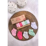 Poffi Baby Organik Pamuk Unisex 5'li Kutulu Premium Yenidoğan Bebek Çorabı - Antrasit - Turuncu - Mavi - 0 - 6 Ay