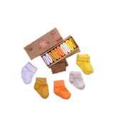 poffibaby Organik Pamuk Unisex Bebek Çorabı, 5'li Kutu Set, 0-18 Ay, Karma