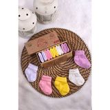 Poffibabyorganik Pamuk Unisex 5'li Kutulu Premium Yeni Doğan Bebek Çorabı - Karışık - 0 - 6 Ay