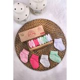 Poffibabyorganik Pamuk Unisex 5'li Kutulu Premium Yenidoğan Bebek Çorabı - Pembe - 0 - 6 Ay