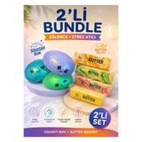 Pofika Büyük Boy Simli Çin Mantısı + Tereyağ Moji | Kawaii Squishy + Butter Squishy 2'li set.