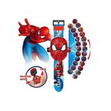 Pofika SpiderÖrümcek Adam Projeksiyonlu Digital Çocuk Kol Saati Farklı Karakterleri Duvara Yansıtır