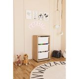 Pofitto 3 Derin Sepetli Dolap Çok Amaçlı Mutfak Kiler Banyo Dolabı Safir Meşe 40x30x78 cm