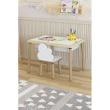 Pofitto Ağaç Ahşap Çocuk Masası-yaz Sil Yüzey Çocuk Masası-aktivite-çocuk Masası-2 Adet Sepet-1 Sandalye