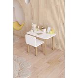 Pofitto Beyaz Yaz-Sil Yüzey Çocuk Masası Takımı 1 Sandalyeli Ergonomik Tasarım ve Ahşap Detay - Beyaz - Beyaz