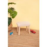 Pofitto Çocuk Taburesi-çocuk Oturağı-ahşap Tabure-montessori Puf-yumuşak Puf Cappuccino