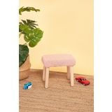 Pofitto Çocuk Taburesi-çocuk Oturağı-ahşap Tabure-montessori Puf-yumuşak Puf Pembe