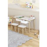 Pofitto Montessori Çocuk Masası-oyun Masası-aktivite Masası-çalışma Masası-etkinlik Masası 2 Tabure