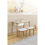 Pofitto Montessori Çocuk Masası Takımı- Oyun Masası - Aktivite Masası - Çalışma Masası - Etkinlik Masası - Beyaz