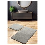 Pofuduk Peluş Gri Banyo Paspas 2 Li