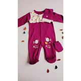 Pofuduk Sevimli Kedi Kız Bebek Tulum - 3 Ay - Mürdüm