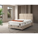 Pofuduk Yatak Coolmax Baza Başlık Yatak Seti - Kum Beji - Bej - 90 x 200 cm