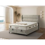 Pofuduk Yatak Matrix Extra Baza Başlık Yatak Set - Gri - 90 x 200 cm
