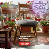 Pofuduk Yuvarlak Sandalye Minderi|Mutfak,Balkon,Bahçe Dekoratif Oturma Minderi|Yumuþak Dolgu Gri