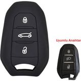 Point 1 Adet Peugeot 208 308 508 3008 5008 Silikon Anahtar Kılıfı 15 - Siyah