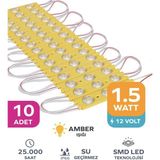 Point 3 Ledli Parmak LED Modül 1.5W 2835 Smd Mercekli 12V-10 Adet Sarı