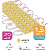 Point 3 Ledli Parmak LED Modül 1.5W 2835 Smd Mercekli 12V-20 Adet Sarı