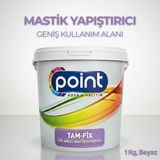 Point Boya Tam-Fix - Çok Amaçlı Mastik Yapıştırıcı, İzolasyon Malzemesi (Beyaz, 1 Kg)