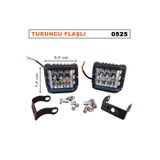 Point Led Bar Off Road Delici 6 Led Beyaz Işık - Turuncu Flaşlı - Siyah Çerçeve 2 Adet - Otoaksesuarbizde