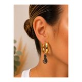 POKAK Xuping Jewelry 14k Altın Kaplama Bombeli Düz Kalın Halka Küpe Xuping Kararmaz Küpe