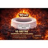 Poke 10 Metre Elektrik - LED - Hoparlör Kablosu 2x0.75 mm – Dayanıklı ve Esnek Beyaz Kordon Kablo