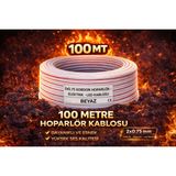 Poke 100 Metre Elektrik - LED - Hoparlör Kablosu 2x0.75 mm – Dayanıklı ve Esnek Beyaz Kordon Kablo