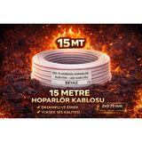 Poke 15 Metre Elektrik - Led - Hoparlör Kablosu 2x0.75 mm – Dayanıklı ve Esnek Beyaz Kordon Kablo