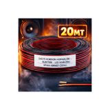 Poke 20 Metre 2X0.75MM Siyah Kırmızı Çizgili Elektrik Ses Hoparlör Kablosu
