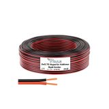 Poke 50 Metre 2x0,75mm Siyah Kırmızı Çizgili Elektrik Ses ve Hoparlör Kablosu Kordon