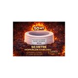 Poke 50 Metre Elektrik - Led - Hoparlör Kablosu 2x0.75 mm – Dayanıklı ve Esnek Beyaz Kordon Kablo