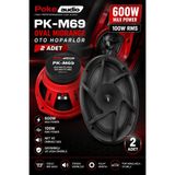 poke audio Oval 6x9 Çifti 600 Watt 100 Rms Kapaklı Oto Midrange Hoparlör 2 Adet PokeAudio M-69 Serisi