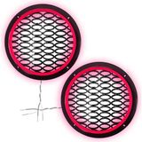 Poke Kırmızı Neon Ledli 20 cm Midrange Hoparlör Kapak 2 Adet