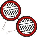Poke Ledli Hoparlör Kapak 16CM 2ADET 12V PK-5050, Kırmızı