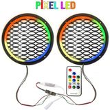 Poke Piksel Ledli Animasyonlu 16 cm Midrange Hoparlör Kapak 2 Adet 358 Mod Kumandalı Animasyonlu
